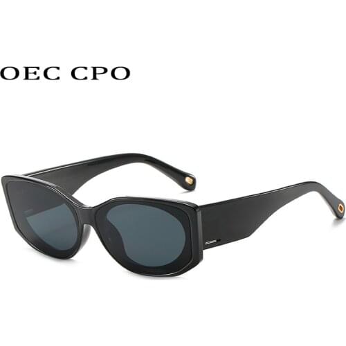 OEC CPO Small Shades Square Sunglasses Woman Fashion Black Cat Eye Sunglasses Men Vintage Glasses Unisex UV400 oculos O588