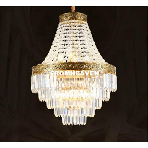 Modern Lighting French Empire Brass Gold Crystal Chandelier Bronze Chandeliers Lighting Modern Chandeliers Light +Free shipping