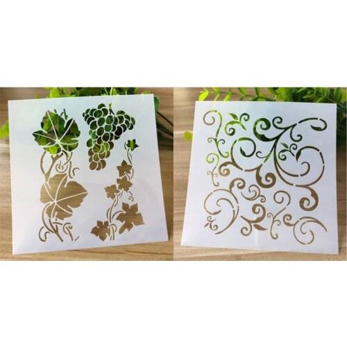 2pc Grape Rattan Painting Template Embossing DIY Craft Bullet Journal Accessories Sjablonen For Scrapbooking Stencil Reusable