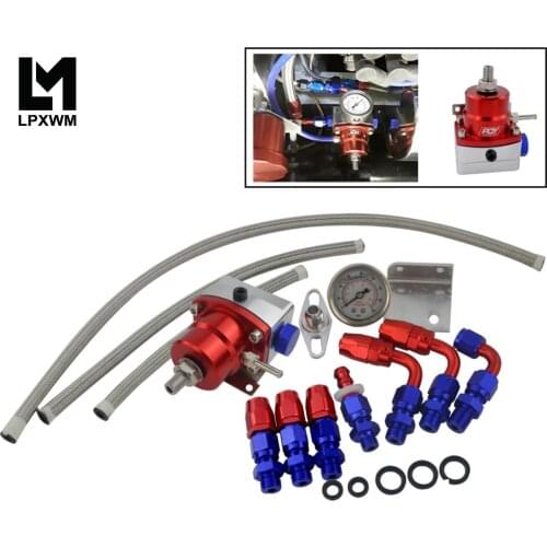 Universal Adjustable Fuel Pressure Regulator Oil 160psi Gauge AN 6 Fitting End WITH/WITHOUT PQY LOGO + STICKER 7843R