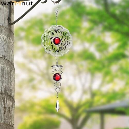 WarmHut 3D Wind Chimes Stainless Steel Mirror Wind Chime 10cm Wind Spinner Windchime Wall Window Garden Hanging Ornaments Decor