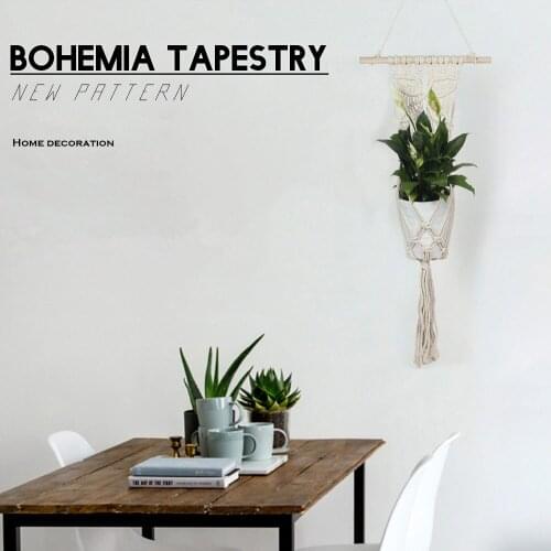 Vintage Flowerpot Holder Hanging Planter Wall Art Knotted Lifting Rope Garden Supplier Hanging Basket Hemp Rope