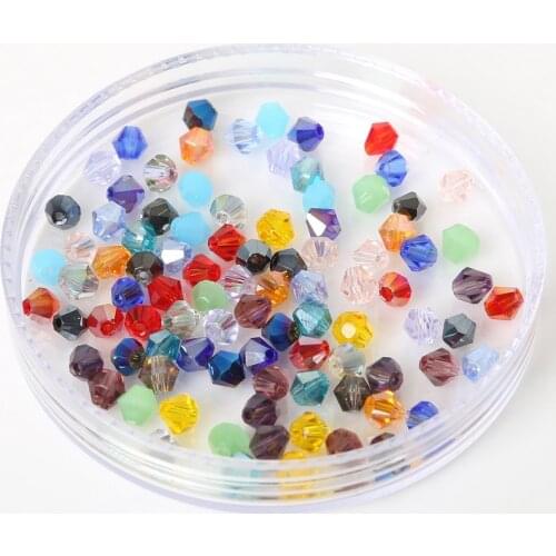 High Quality Many Colors 50Pcs/4mm Fashion Crystal Austria Faceted Loose Spacer Round Glass Beads for Jewelry Making Wholesale