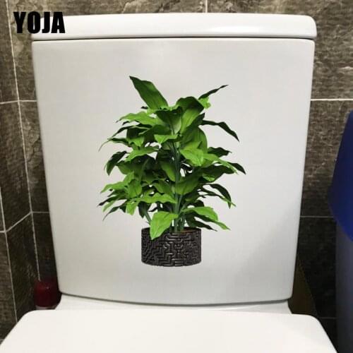 YOJA 18*23CM Green Plant Bonsai Fresh Toilet WC Decoration Bedroom Wall Stickers Decal T1-0975