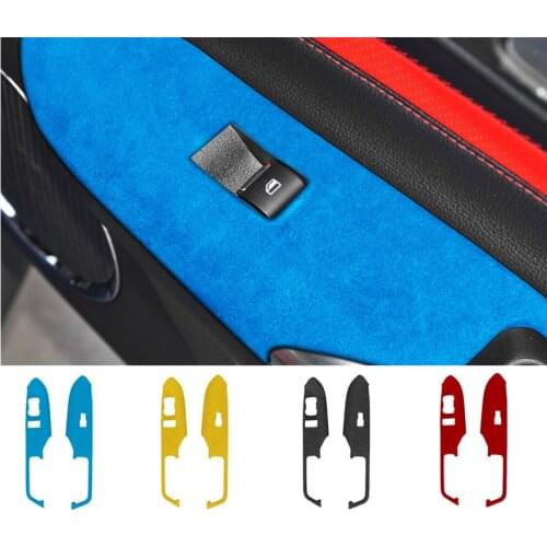 Suede warp Interior Trim Stickers For Ford mustang 2015-2020 Car Console Frame Sticker Interior Decoration Accessories