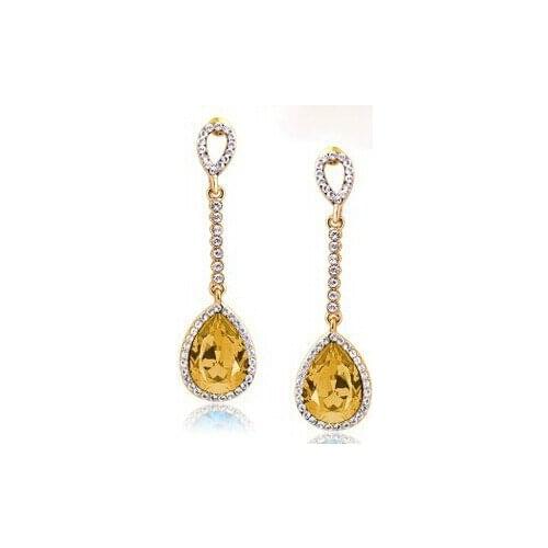 JS E058 Austrian Crystal Earring Gold And Silver Color Women Earings Nickel Free Fashion Earrings 2015