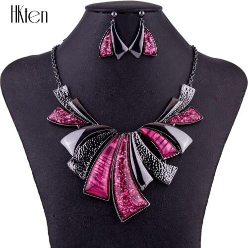 MS1504747 Fashion Jewelry Sets High Quality Necklace Sets For Women Jewelry Multicolored Crystal Resin Unique Design Party Gift