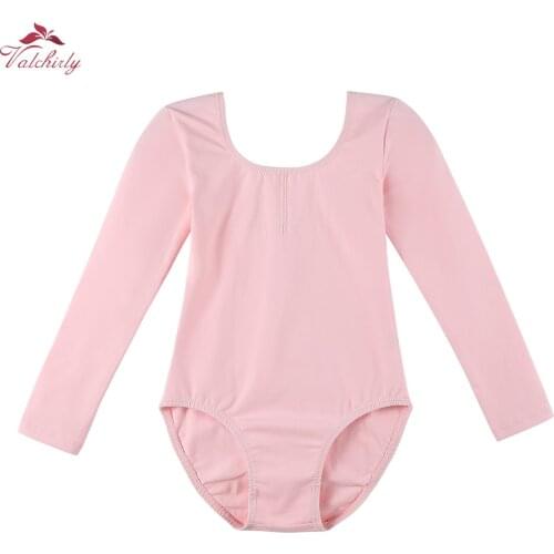Girls Long Sleeves Ballet Dance Leotard Dress Bodysuit Dancewear Costume Gymnastic Clothing for Kids