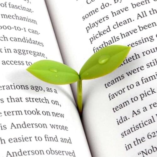 1Pc Creative Little Grass Bud Bookmark Silicone Mini Green Leaves Bookmark Gifts For Bookworm Book Lovers Reading Accessories