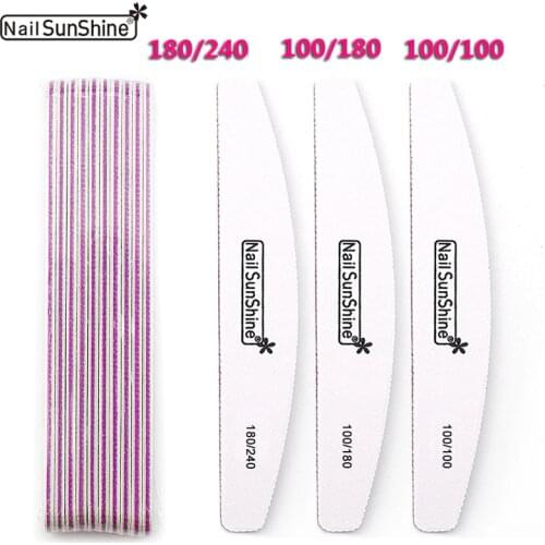 10pcs/set Hot Nail File Buffer Nail Art Sanding Buffer Files Salon Manicure UV Gel Tips Washable Professional Tools 100/180/240