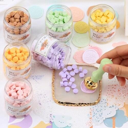 130pc/Bottle Colorful Stamping Sealing Wax Colorful Beads Wax Seal Stamps for Envelope Documents Wedding Birthday Party