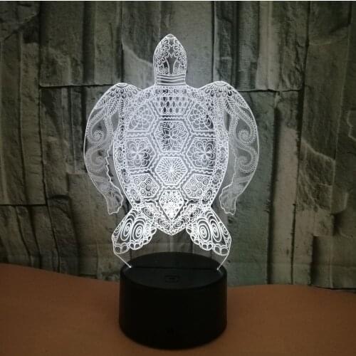 Tortoise 3d Night Lamp With Colorful Touch Remote Control Led Desk Lamp Visual Gift Atmosphere Table Lamps