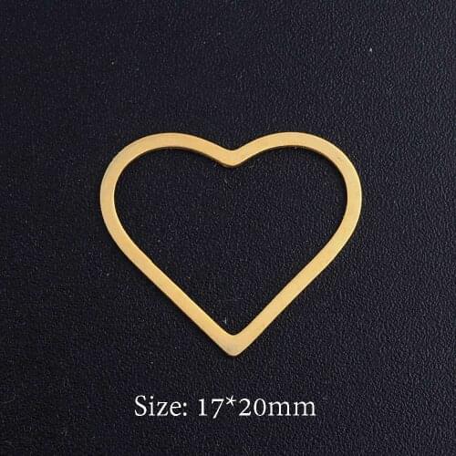 5pcs/lot Love Heart 100% Stainless Steel DIY Connector Charms For Necklace Bracelets Making