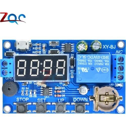 DC 5V Real time Timing Delay Timer Relay Module Switch Control Clock Synchronization Multiple mode control Wiring diagram