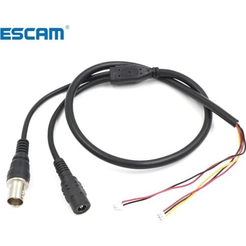 ESCAM CCTV Camera 5-core Video Cable With DC Input + BNC output For CCTV Camera(3pin 1.5mm + 2pin 2.0mm)