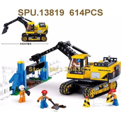 Sluban 0551 614pcs Urban Engineering Excavator Construction Building Blocks 4 Toy