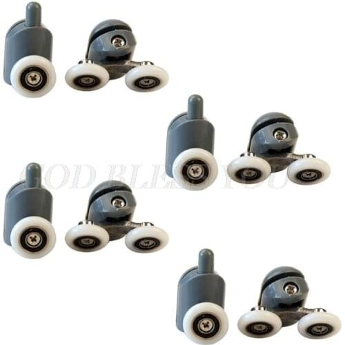 8Pcs/Set Adjustable Shower Room Cabins Swinging Pulley Sliding Door Bathroom Roller Runners Wheels Pulleys Drop Shipping