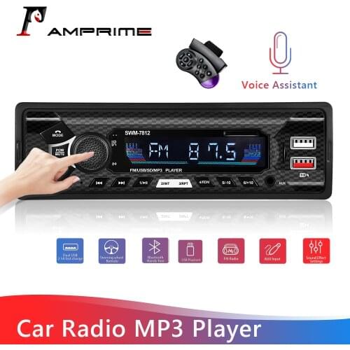 AMPrime Car Radios Stereo 1 Din MP3 Player Audio Music 12V EQ Sound Bluetooth USB/SD/AUX