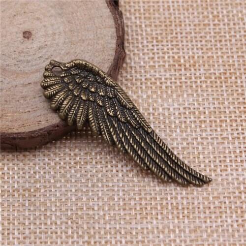 Free shipping 16pcs 51x17mm antique bronze wing charms diy retro jewelry fit Earring keychain hair card pendant accessories