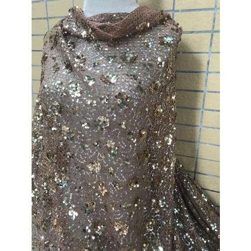 Free shipping J-589816 Embroidery designs high quality african tulle french lace fabric with sequins