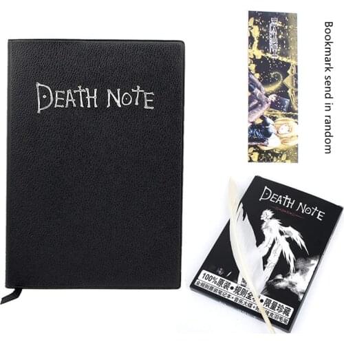 A5 Anime Theme Notebook Set Death Note Pad Cartoon Note Book Writing Paper Planner Feather Pen Bookmark Gift School Supplies