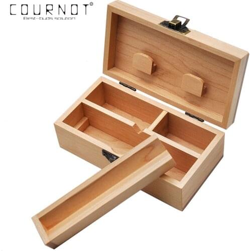 COURNOT Wood Stash Box With Rolling Tray Natural Handmade Wood Tobacco and Herbal Storage Box For Smoking Pipe Accessories