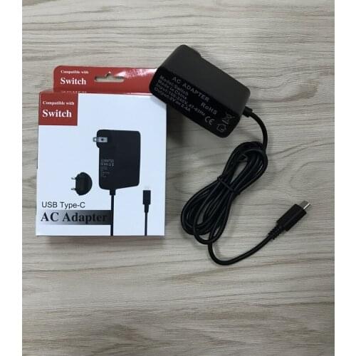 For nintendo ns switch type C usb ac adapter wall charger adaptor 100-240V round and pin