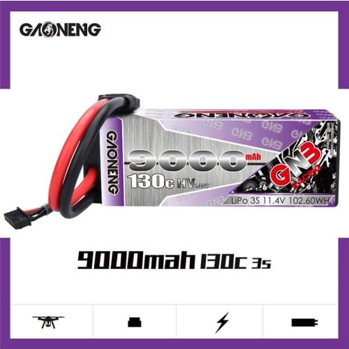 GAONENG 11.4V 9000mAh 3S2P 130C/260C Hardcase LiHV LiPo Battery pack with XT90 EC5 Plug for RC Car four drive RC Car boat