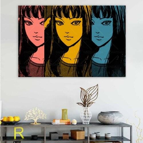Canvas Horror Anime Tomie Revenge Junji Ito Pictures Home Decoration Paintings Poster HD Prints Wall Art Modular Living Room