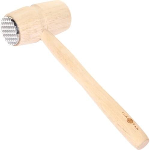 Solid wood meat tenderizer pounders tool steak hammer double-sided available pork chop hammer knocking meat floss meat hammer