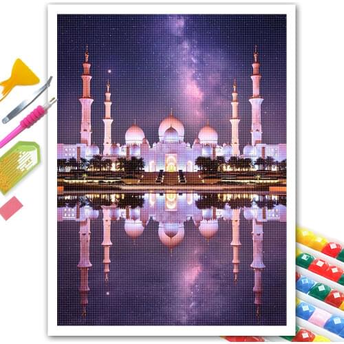 Diamond Embroidery Paintings Taj Mahal Landscape Cross Stitch Kit DIY Handmade Crafts Mosaic Home Decoration 2020 New Arrivals