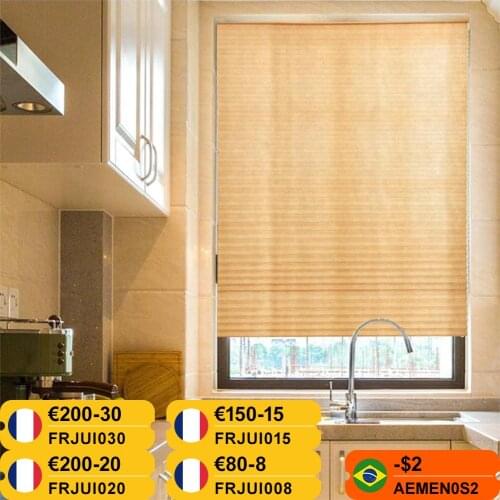 Self-Adhesive Pleated Blinds Half Blackout Bathroom Windows Curtains Shades Livingroom Bedroom Shading Supplies Windows Curtains