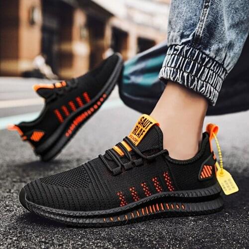 Hot Sale Men Running Shoes High Quality Mesh Breathable Wear-resistant Trainer Sport Shoes Lace Up Walking Shoes Unisex Sneaker