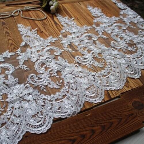 43cm 17"wide 3Yards/lot Off White Mesh Alencon Lace Trim,Corded Lace Trim for Bridal Wedding Veil~ Lace Accessories