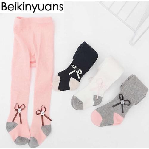 Girl legging pants spring period cotton baby kids pantyhose bowknot leggings girls render lace pantyhose baby pants clothing