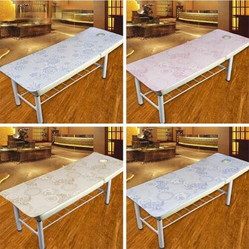 Summer Foldable Ice Silk Massage Bed Sheet Polyester Durable 70*185cm Jacquard Beauty Massage sheet for Spa Treatment Washable
