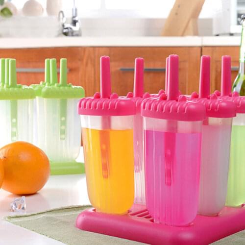 Mini Silicone Molds Popsicle Ice Cream Mold with Cover Silicone Ice Pop Mold Set Child Baby Fruit Milkshake Ice Cream Mold Food