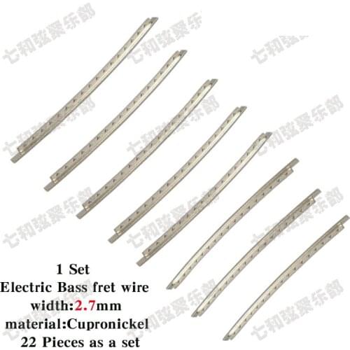 A Set 22 PCS Copper Nickel alloy Electric Bass fret wire Width 2.7mm Cupronickel Bass Fingerboard fret wire