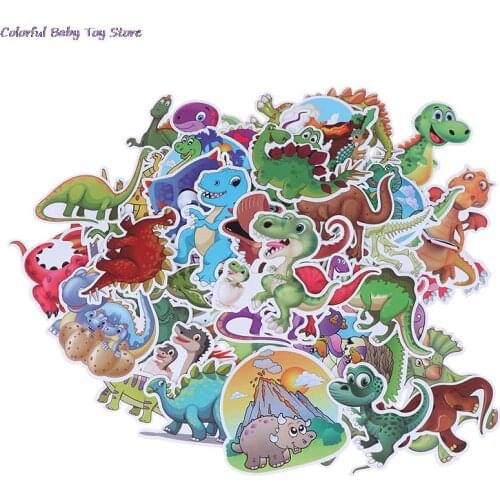 50 Pcs Cartoon Dinosaur Mixed Series Stickers For Notebook PC Skateboard Bicycle Car Motorcycle DIY Waterproof Child Toy Sticker