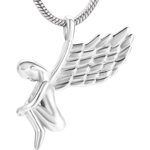 KLH10073 Newest!Cute Little Angel Girl Keepsake Ash Necklace Urn Memorial Ashes Pendant Cremation Jewelry