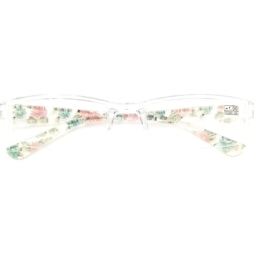 Women Men Ladies Fashion Floral Frameless Reading Glasses Resin Fatigue Presbyopia 1.0 1.5 2.0 2.5 to 4.0 Lunettes 007