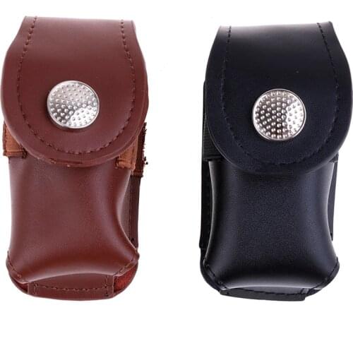 Portable Golf Ball Holder Waist Pouch Bag Leather Cool Golf Tee Bag Sports Accessory Small Golf Ball Bag