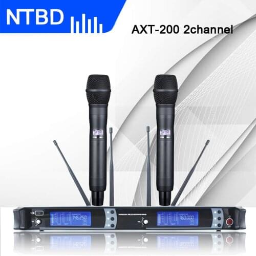NTBD Rap Stage Performance Home KTV AXT200 Professional Wireless Microphone 4 Antenna Lavalier/ Headset True Diversity Cardioid