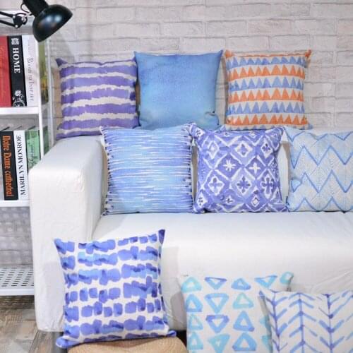 Simple modern Watercolor Geometry pattern 6622 Linen Pillow Cover Cushion Cover Office Sofa Wedding Home Decorative Pillows Case