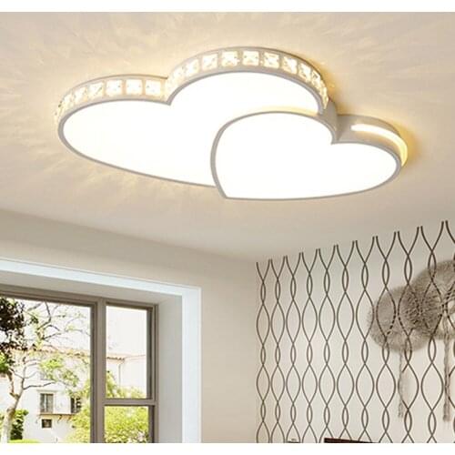 Simple modern bedroom lamp romantic heart room ceiling lamp creative crystal warm wedding room LED lighting LM5231152