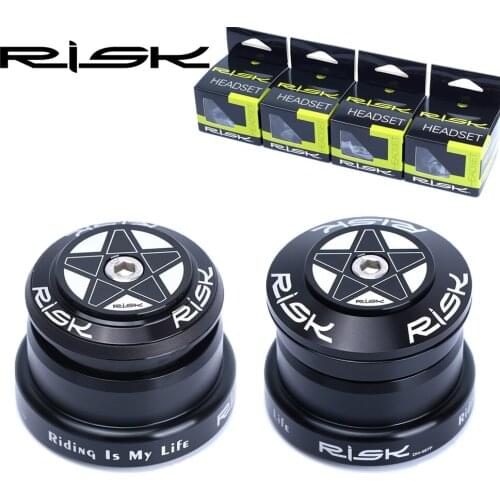 RISK Mountain Bike Headset 44-49.7mm Taper Bearing Headset 1.5 Taper Pipe Fork Bicycle Half Hidden Internal / External Headset