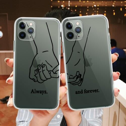 YIKS Funny Couples Love Heart Case For iPhone 12 Mini 11Pro Max X XS XR Xs Max Soft TPU Simple Cover For iPhone 6 6s 7 8 Plus