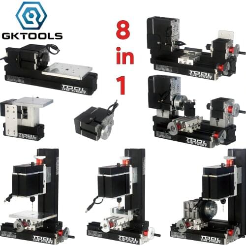 TZ8000M 8 in 1 DIY BigPower Mini Metal lathe KIT, 60W 12000r/min Motor, Standardized children education,BEST Gift