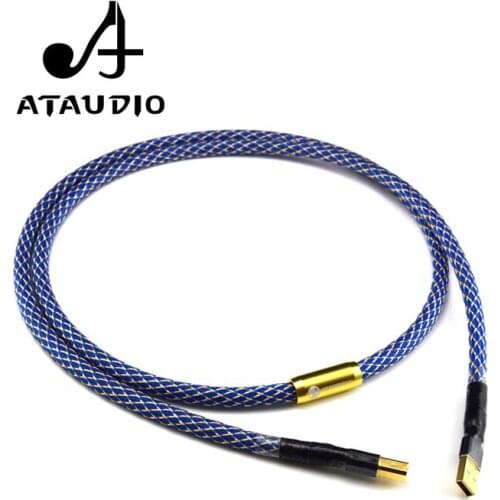 ATAUDIO Silver-plated G5 Hifi usb Cable High Quality 6N OFC Type A-B DAC Data USB Cable vga to hdmi computer usb c hdmi