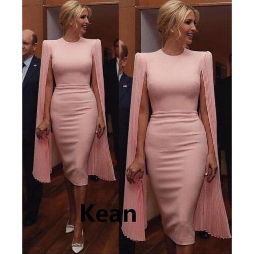 Peach Evening Dress Knee Length With Jacket Special Occasion Party Dress robe soiree Islamic Dubai Kaftan Saudi Arabic Prom